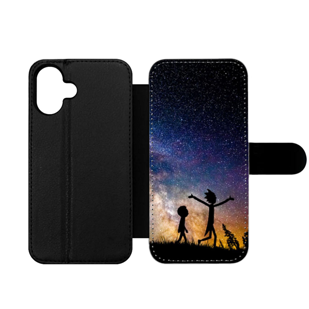 Rick and Morty Silhouette Wallet iPhone Case