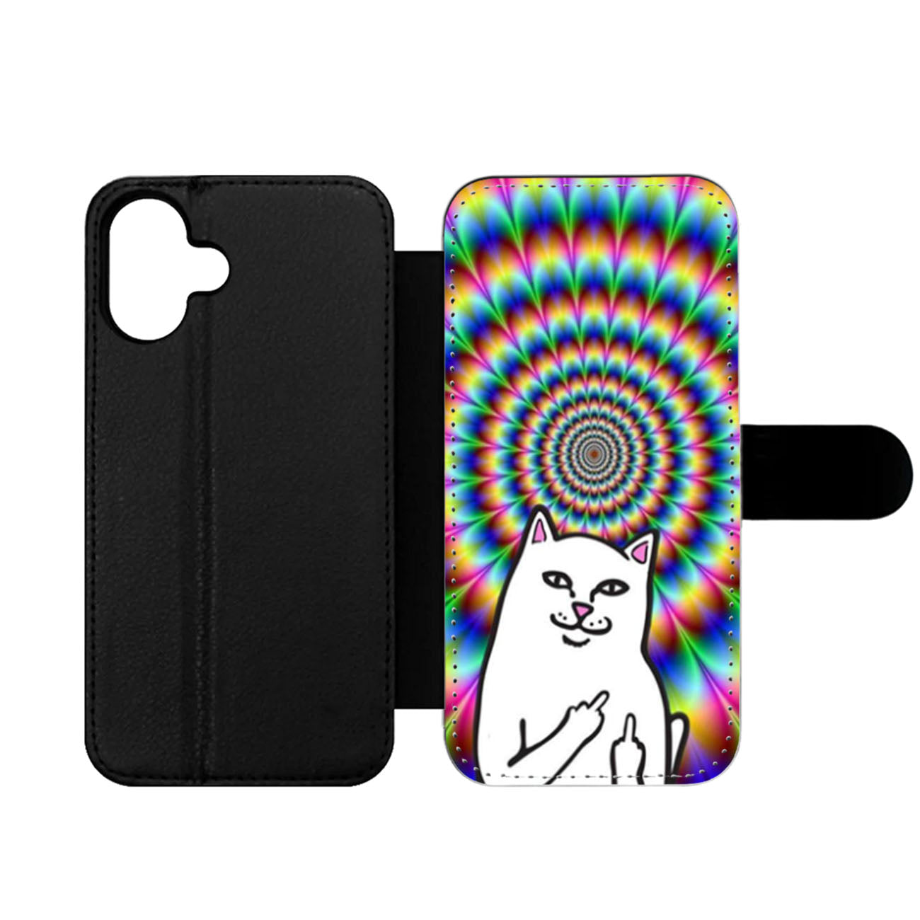 RipNDip Lord Nermal Cat Psychedelic Wallet iPhone Case