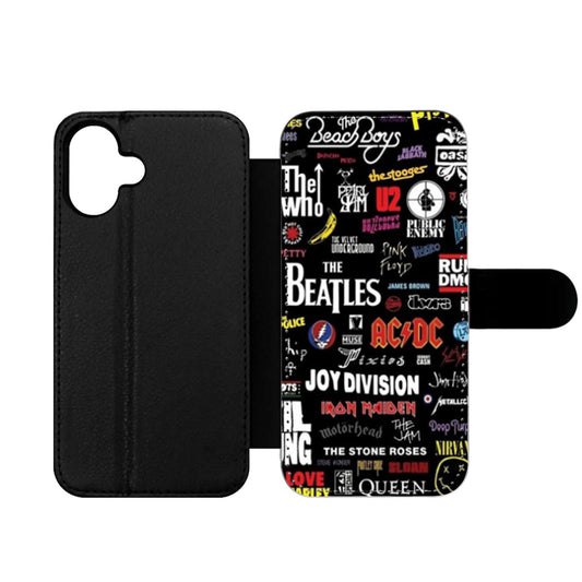 Rock n Roll Band Names Poster Wallet iPhone Case