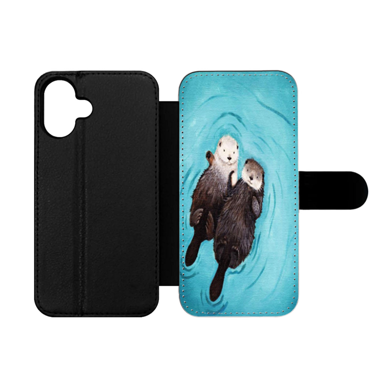 Romantic Swim Two Otterly Wallet iPhone Case
