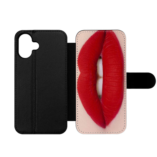 Sexy Red Lip Wallet iPhone Case
