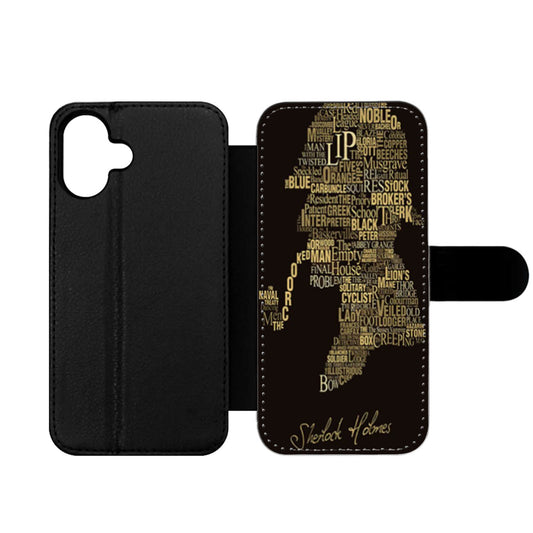Sherlock Holmes Based Typography Wallet iPhone Case