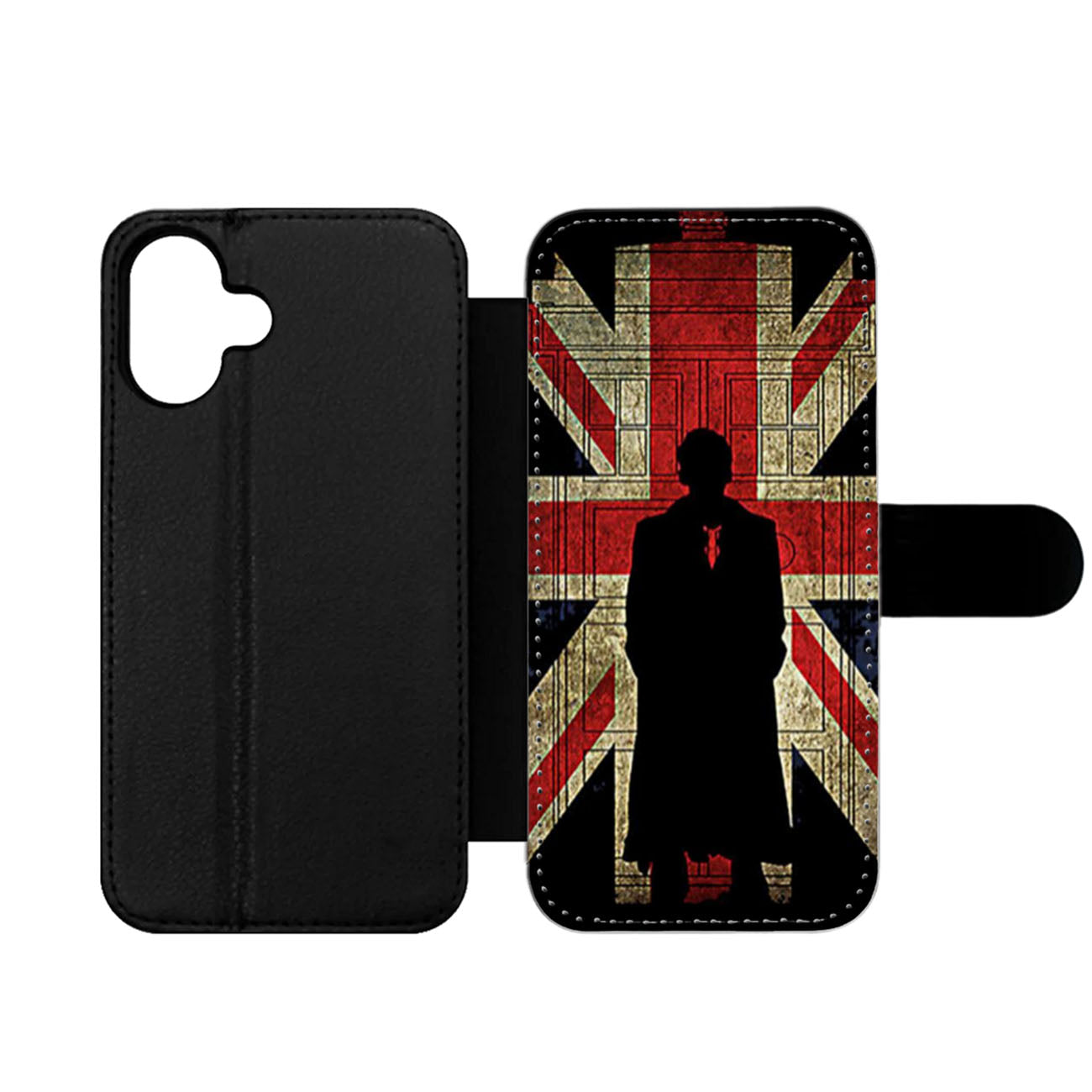 Sherlock Holmes And Union Jack Flag Wallet iPhone Case