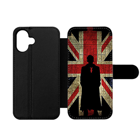 Sherlock Holmes And Union Jack Flag Wallet iPhone Case