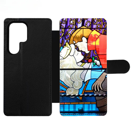 Sleeping Beauty Kiss Stained Glass Wallet Samsung Case
