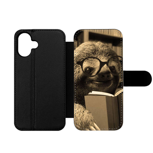 Sloth Reading Wallet iPhone Case