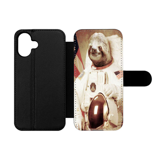Sloth on The Moon Wallet iPhone Case