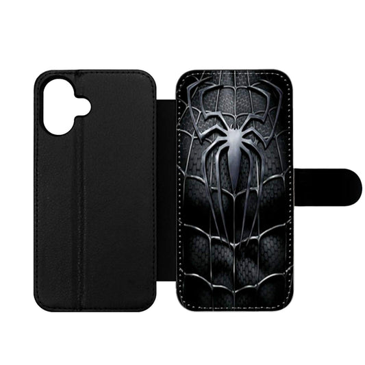 Spiderman Black Morph Suit Costume Wallet iPhone Case