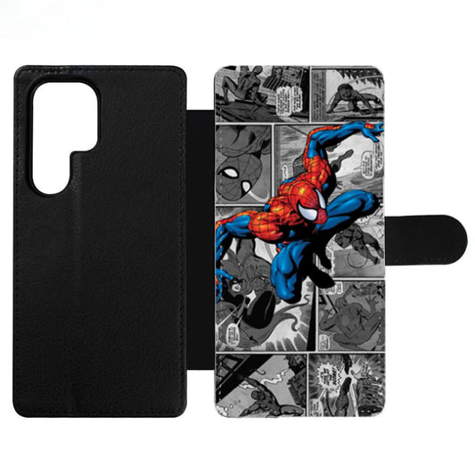 Spiderman Marvel Comic Wallet Samsung Case