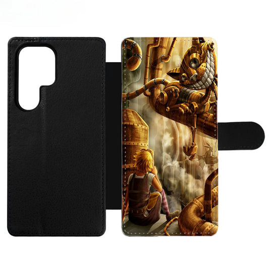 Steampunk Alice and Cheshire Cat Wallet Samsung Case