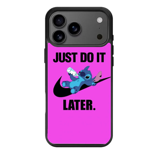 Stitch Just Do it Later Pink iPhone 17 Pro Max Case