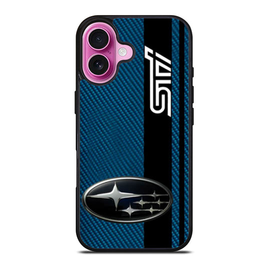 Subaru STI On A Field Of Simulated Blue iPhone Case Cover