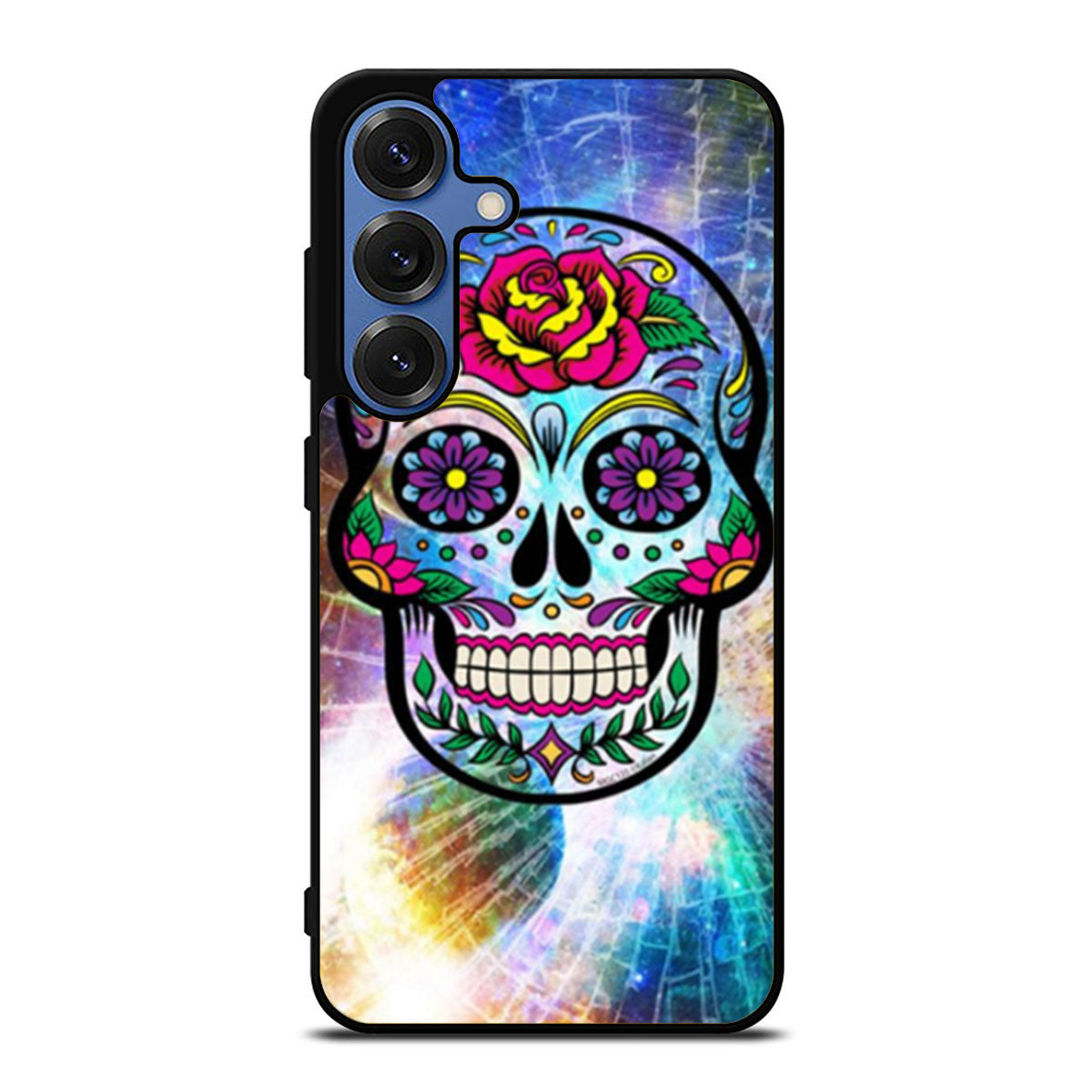 Sugar Skull Colorful Crack Out Samsung S25 Ultra Case