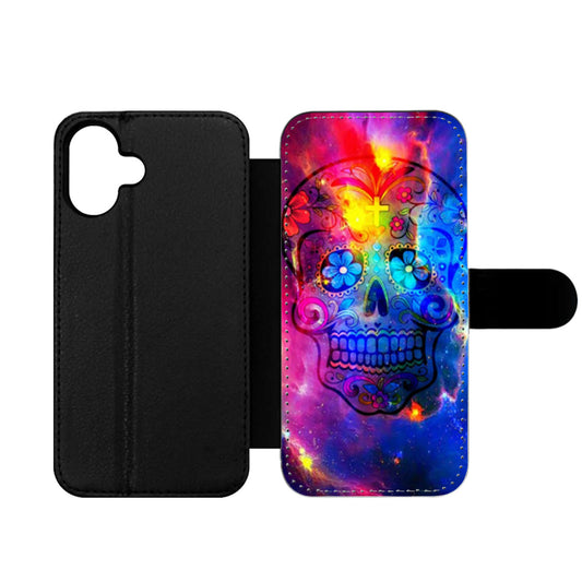 Sugar Skull Day of the Dead Wallet iPhone Case