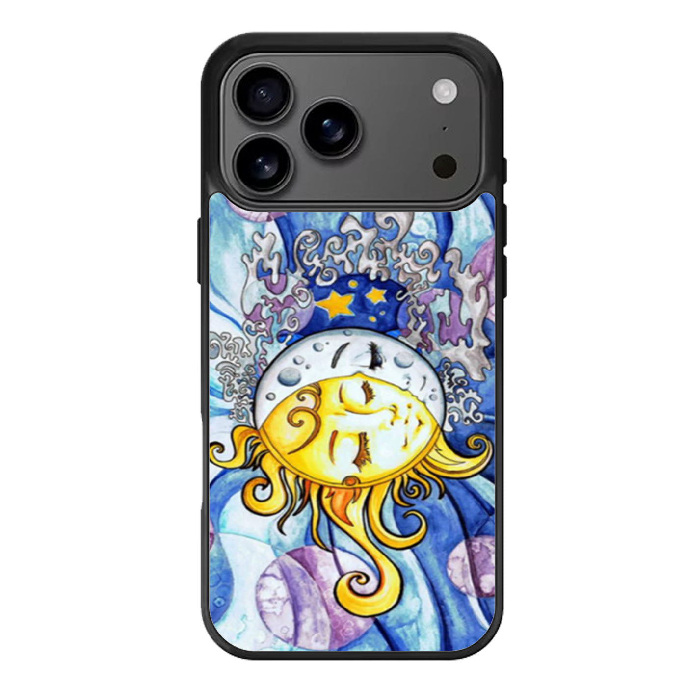Sun and Moon Art Painting Cute Sky Tumblr iPhone 17 Pro Max Case