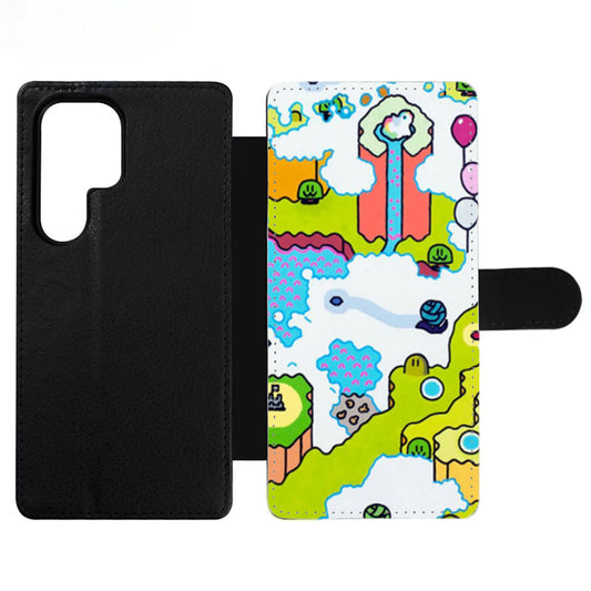 Super Mario Sky World Wallet Samsung Case