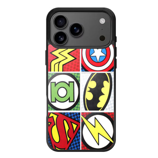 Superhero Logo Flash Batman Captain America iPhone 17 Pro Max Case