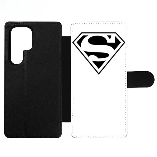 Superman Black White Logo Wallet Samsung Case