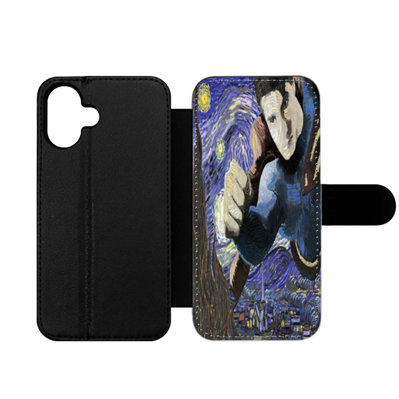 Superman Flying Starry Night Wallet iPhone Case