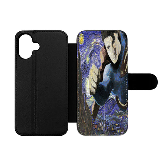 Superman Flying Starry Night Wallet iPhone Case