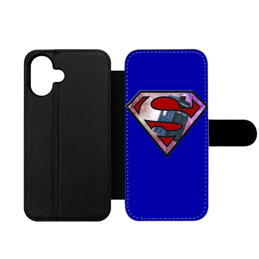 Superman Logo Dr Who Tardis Galaxy Wallet iPhone Case