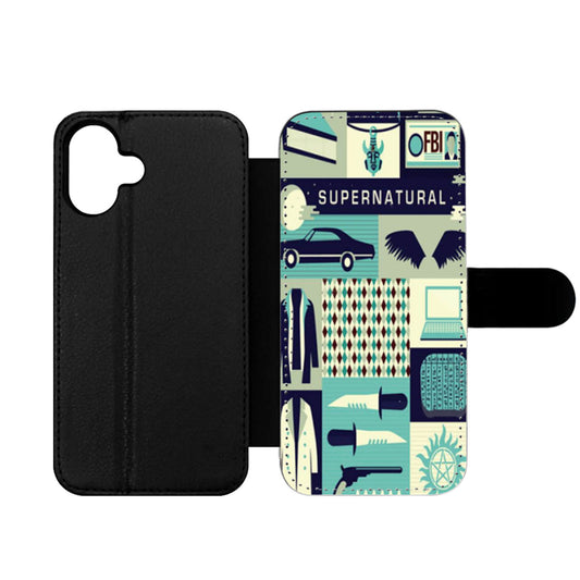 Supernatural Collage Art Wallet iPhone Case