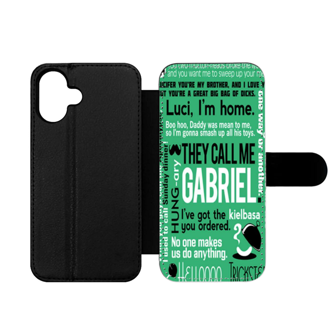 Supernatural Quote Wording Art Four Wallet iPhone Case