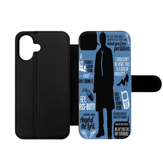 Supernatural Quote Wording Art Two Wallet iPhone Case