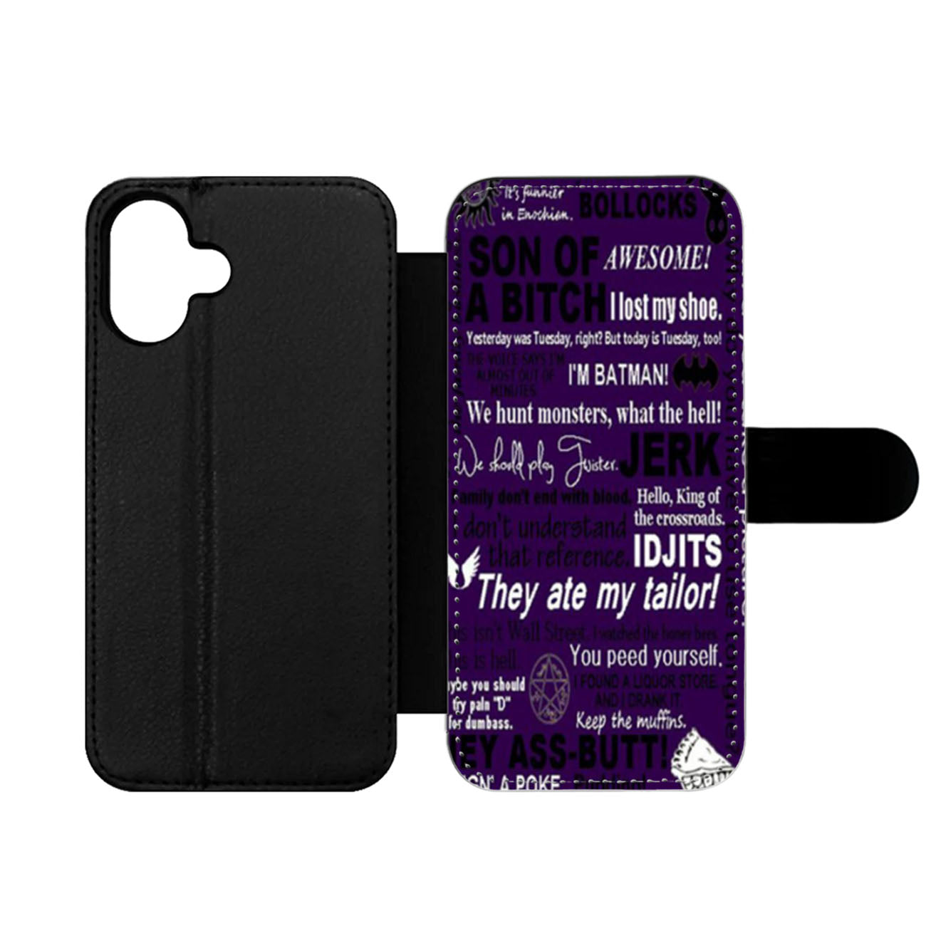 Supernatural Quote Wording Art Wallet iPhone Case