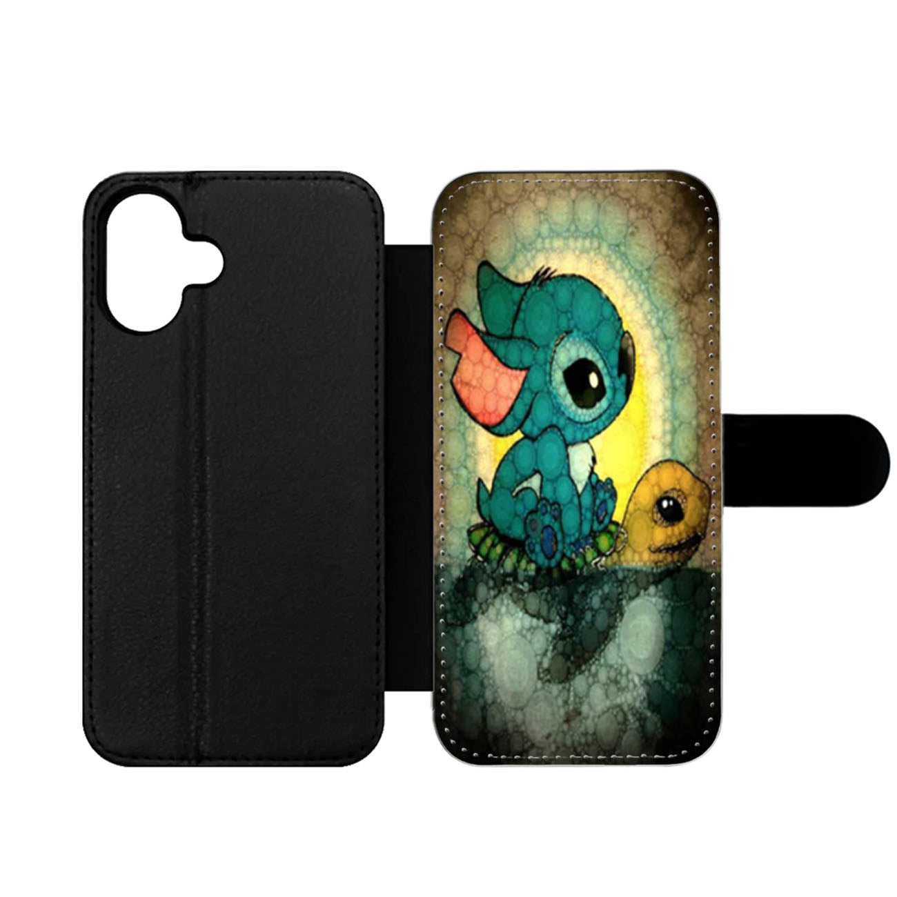 Swimming Stitch Turtle Wallet iPhone Case