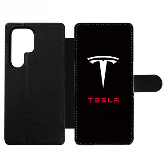 TESLA MOTORS LOGO TWO Wallet Samsung Case