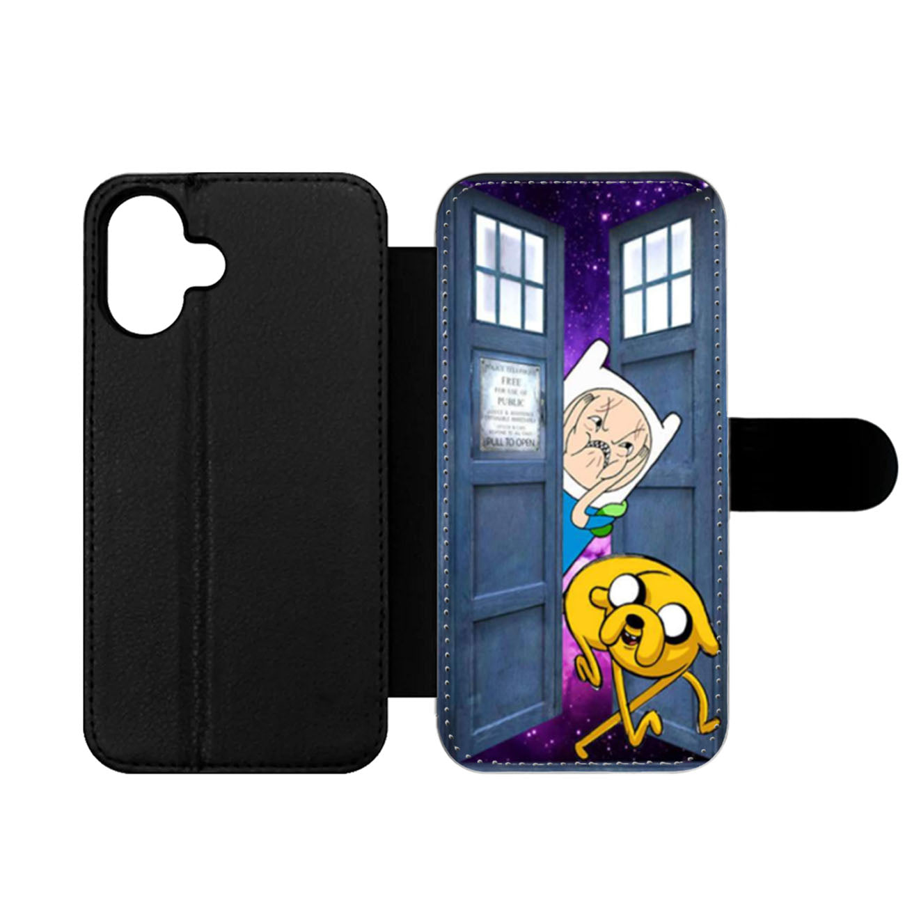 Tardis Box Finn Ugly Face Jake Galaxy Wallet iPhone Case