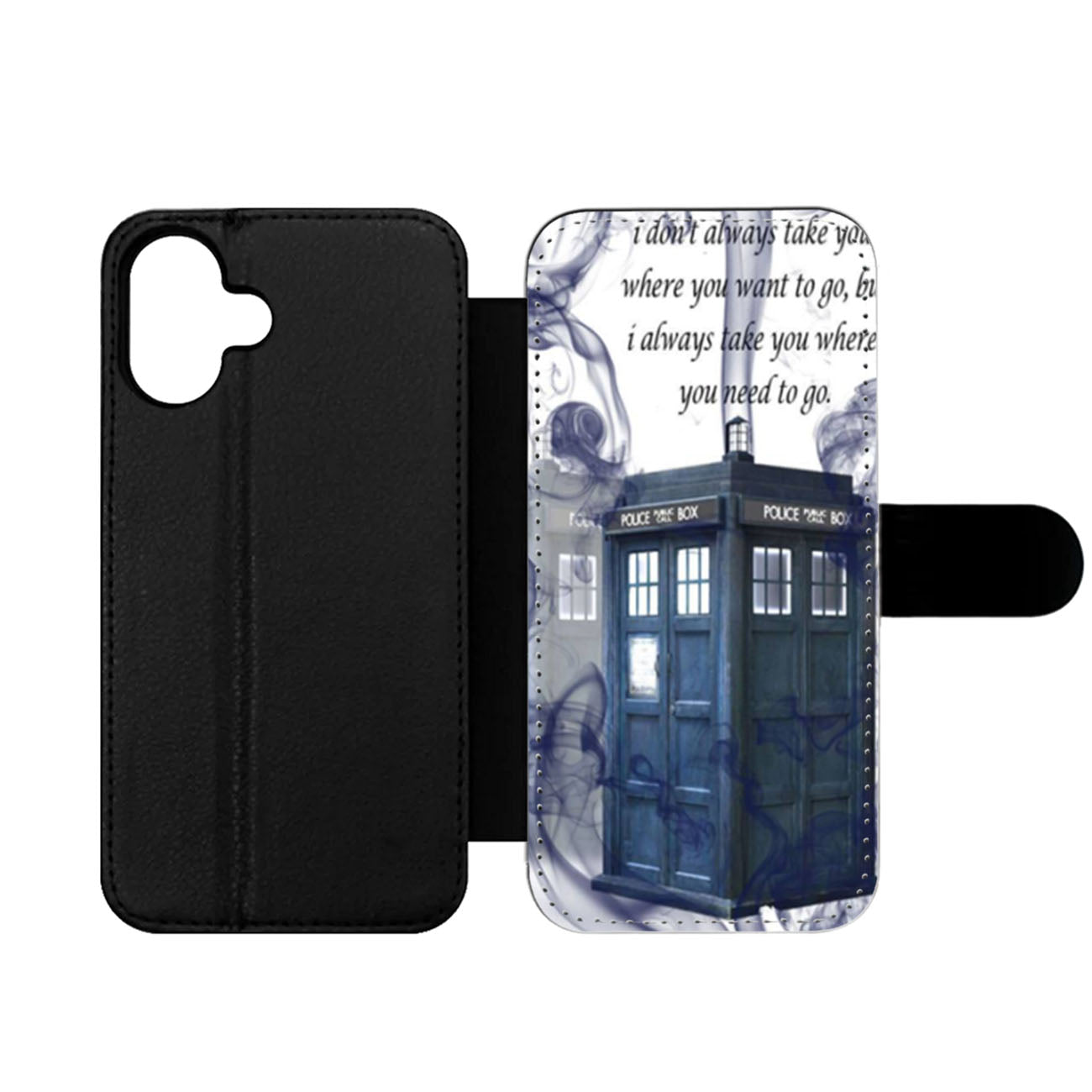 Tardis Doctor Who Smoke Quotes Cover Wallet iPhone Case