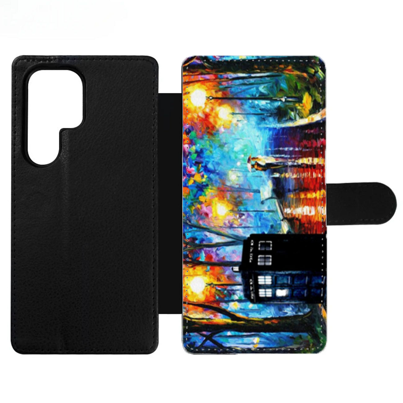 Tardis Doctor Who in The Rain Wallet Samsung Case