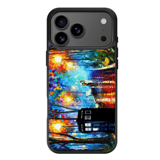 Tardis Doctor Who in The Rain iPhone 17 Pro Max Case