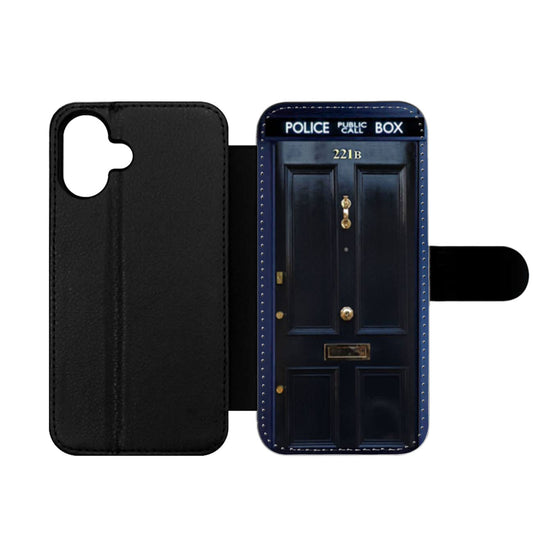 Tardis Sherlock Holmes Police Box Wallet iPhone Case