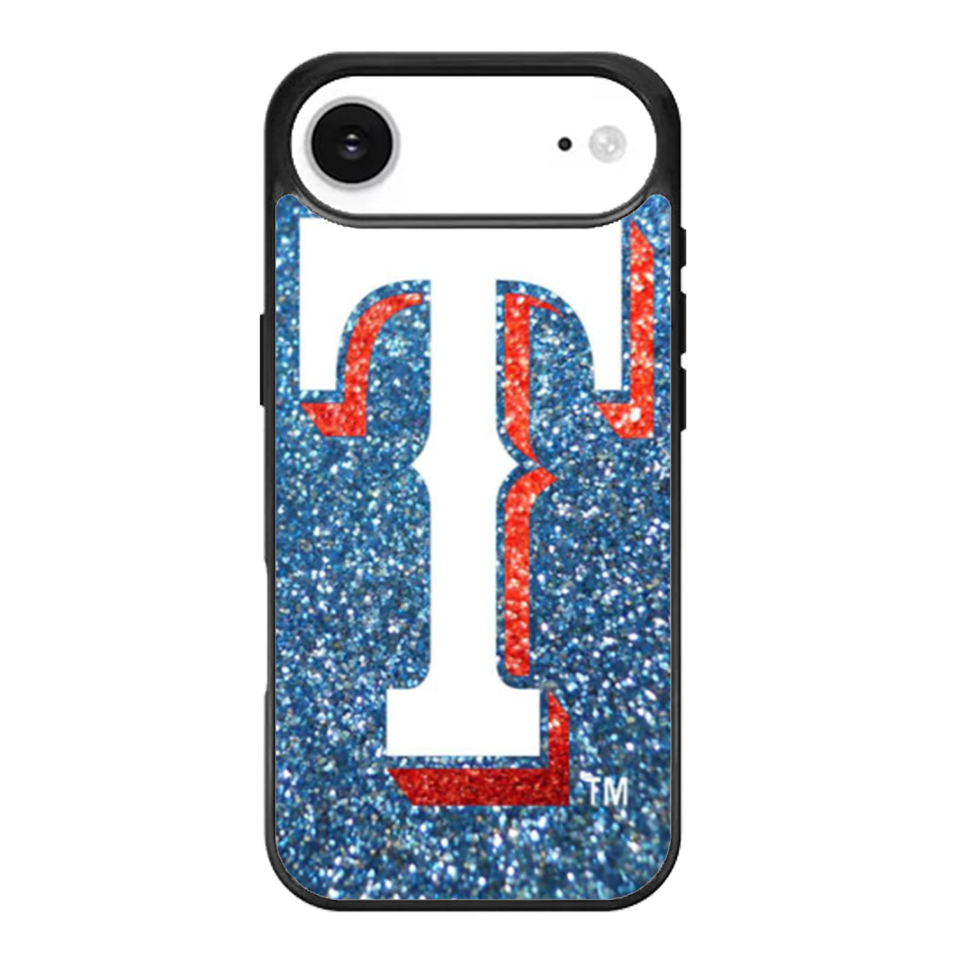 Texas Rangers Baseball Logo Blue Faux Glitter iPhone Air Case