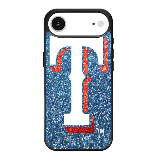 Texas Rangers Baseball Logo Blue Faux Glitter iPhone Air Case