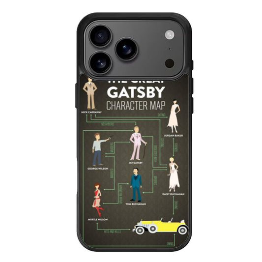 The Great Gatsby Character Map a iPhone 17 Pro Max Case