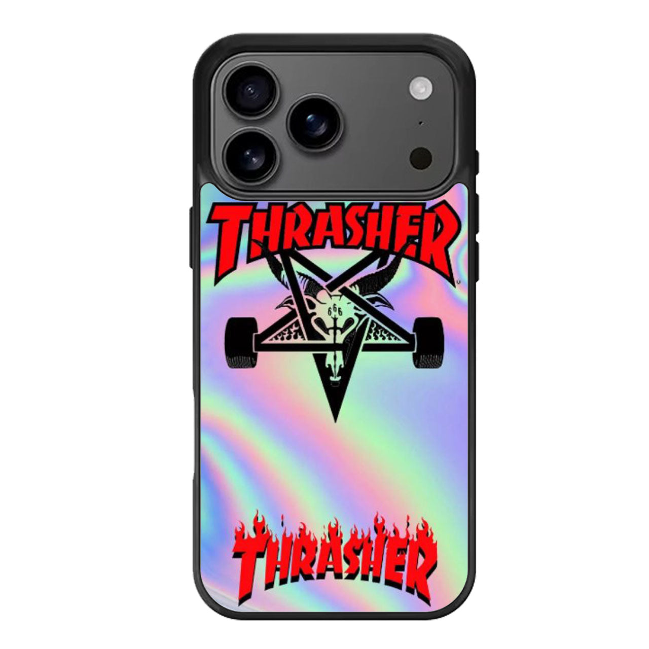Thrasher Logo Holographic iPhone 17 Pro Max Case