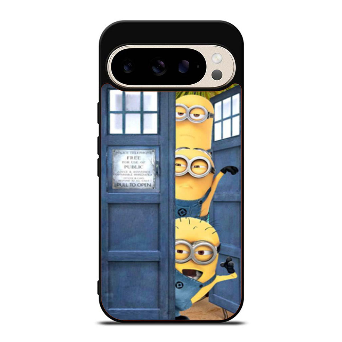 Three Despicable Me Minion In Dr Who Tardis Call Box Google Pixel 9 Pro Case