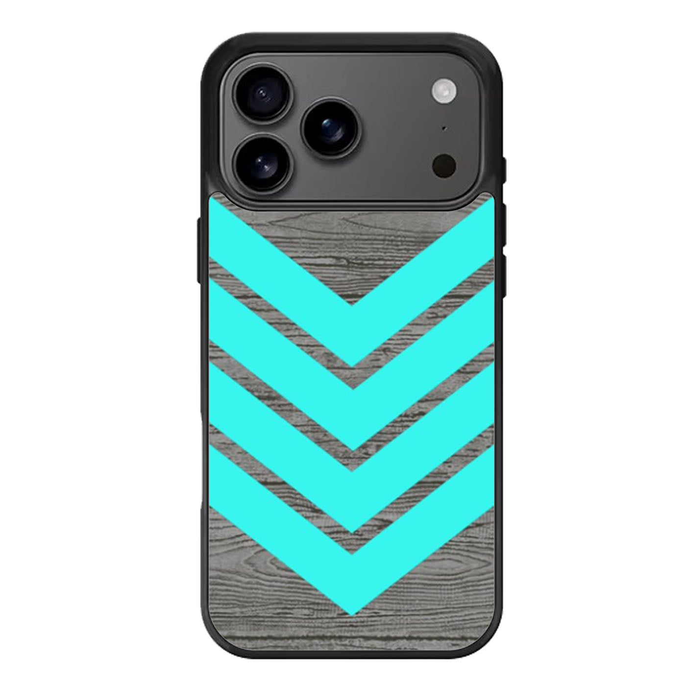 Tiffany Blue Chevron Wood iPhone 17 Pro Max Case