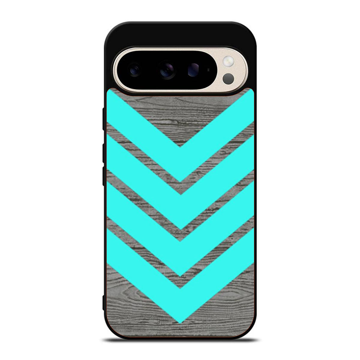 Tiffany Blue Chevron Wood Google Pixel 9 Pro Case