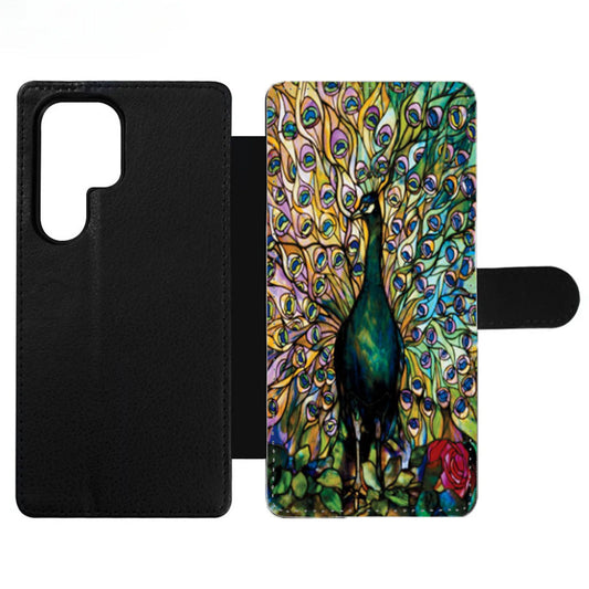 Tiffany Peacock Stained Glass Wallet Samsung Case