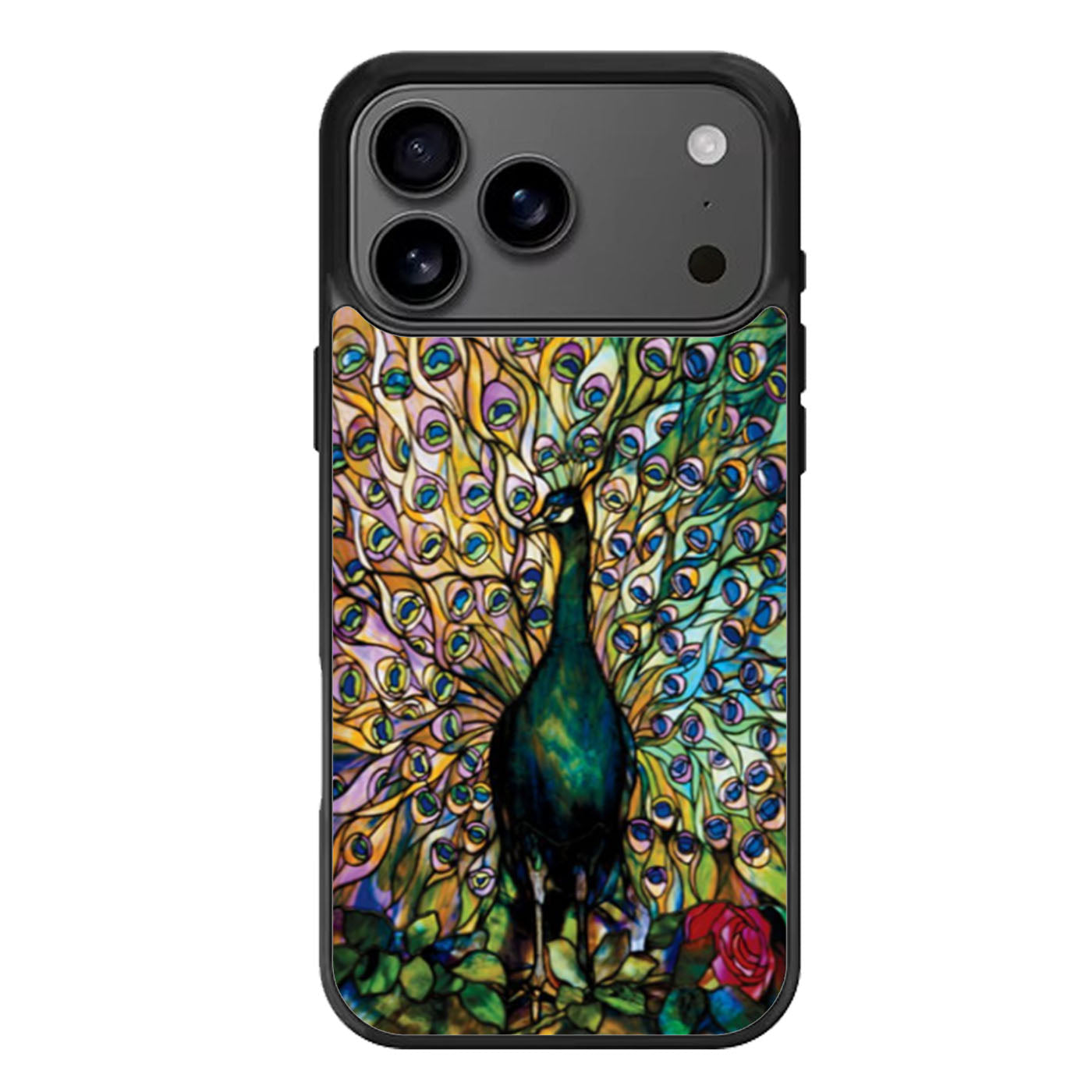 Tiffany Peacock Stained Glass iPhone 17 Pro Max Case