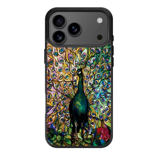 Tiffany Peacock Stained Glass iPhone 17 Pro Max Case