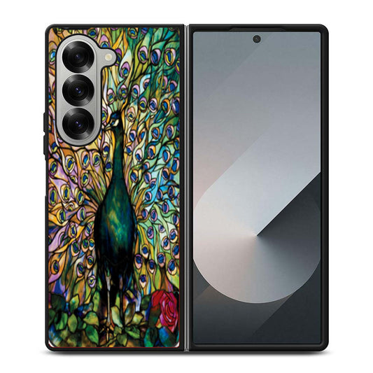 Tiffany Peacock Stained Glass Samsung Z Fold 6 Case