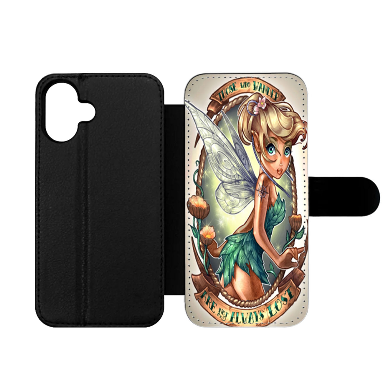 Tinkerbell Tattoo Those Who Wander Are Not Always Lost a Wallet iPhone Case
