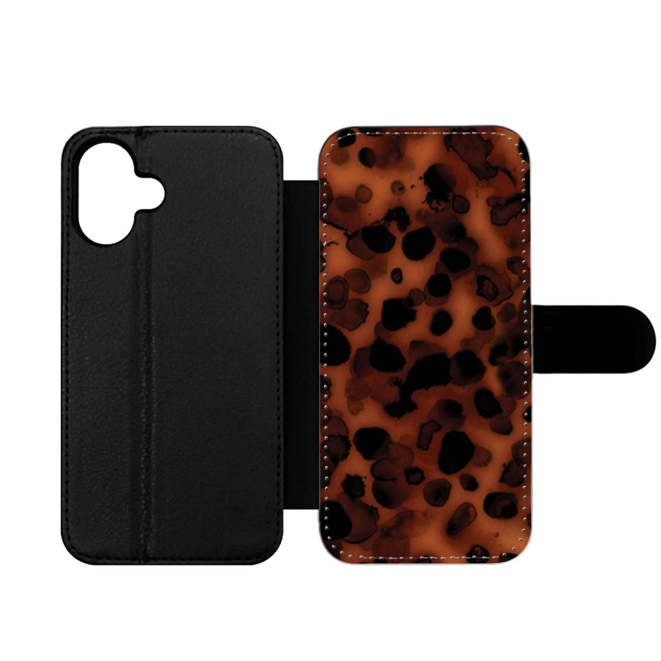 Tortoise Shell Pattern Wallet iPhone Case