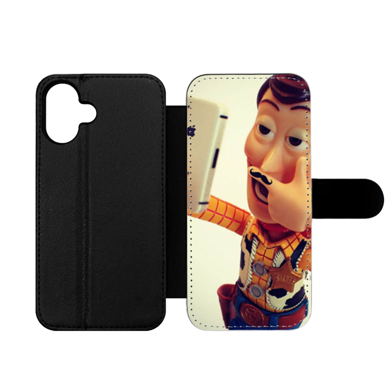 Toy Story Selfie Woody Mustache Wallet iPhone Case